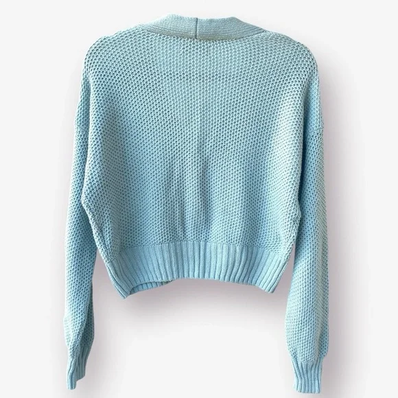 Hollister Sky Blue Cable Knit Cardigan Size S - Picture 2 of 6